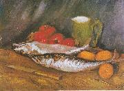 Vincent Van Gogh Still Life with mackerel, lemon and tomato oil